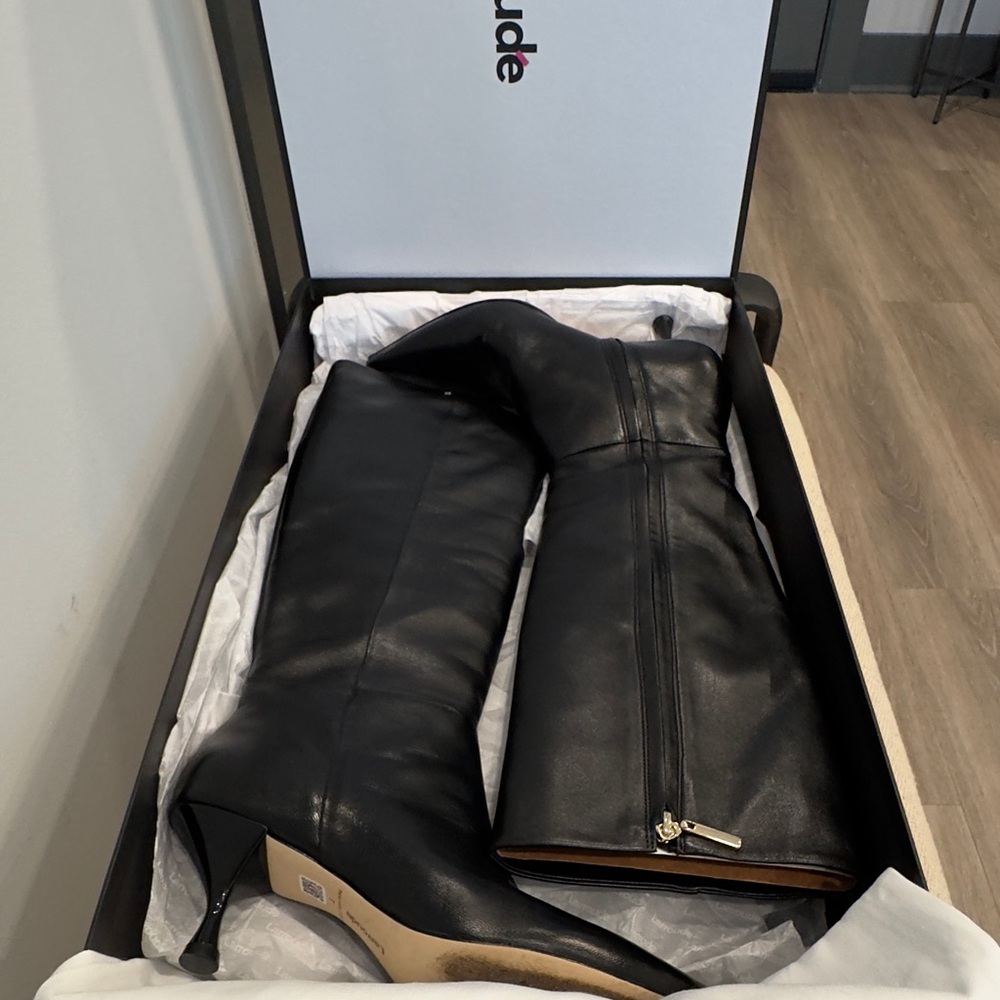 Larroude Georgia Black Heeled Boots - Picture 12 of 15